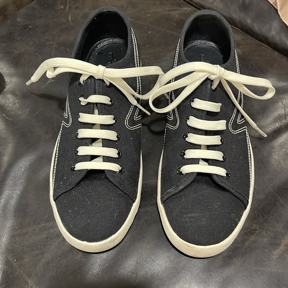 Rag and bone Black low top Retro Canvas Court Sneakers in size 7.5 - Picture 9 of 15